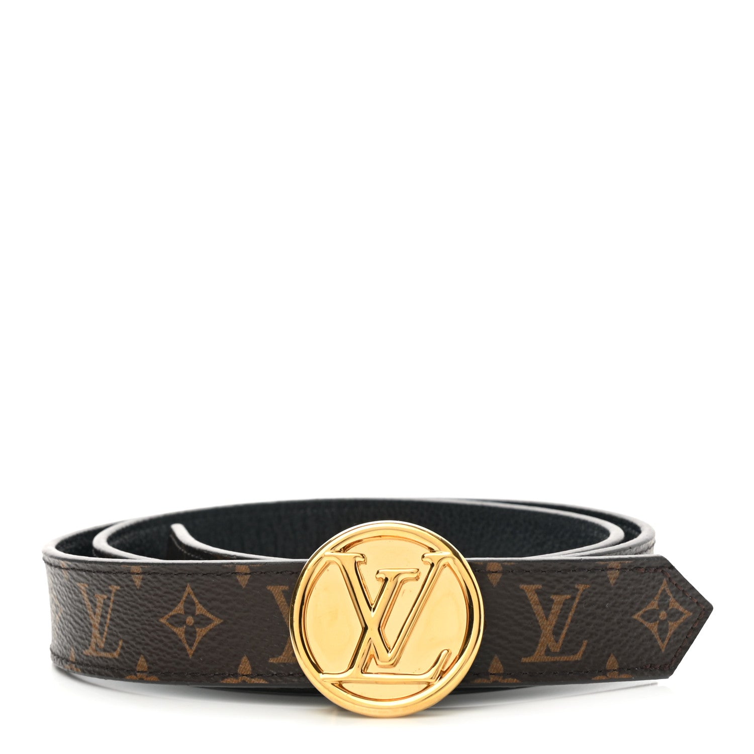 Louis Vuitton Calfskin Monogram 25mm LV Circle Reversible Belt 90 36 Black 1 of 5