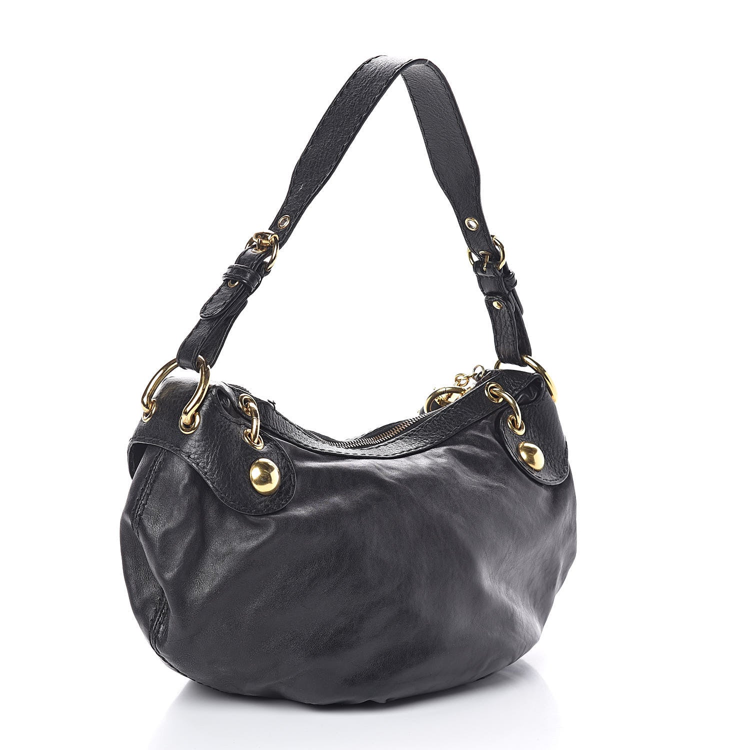 Gucci Calfskin Babouska Shoulder Bag Black 3 of 11