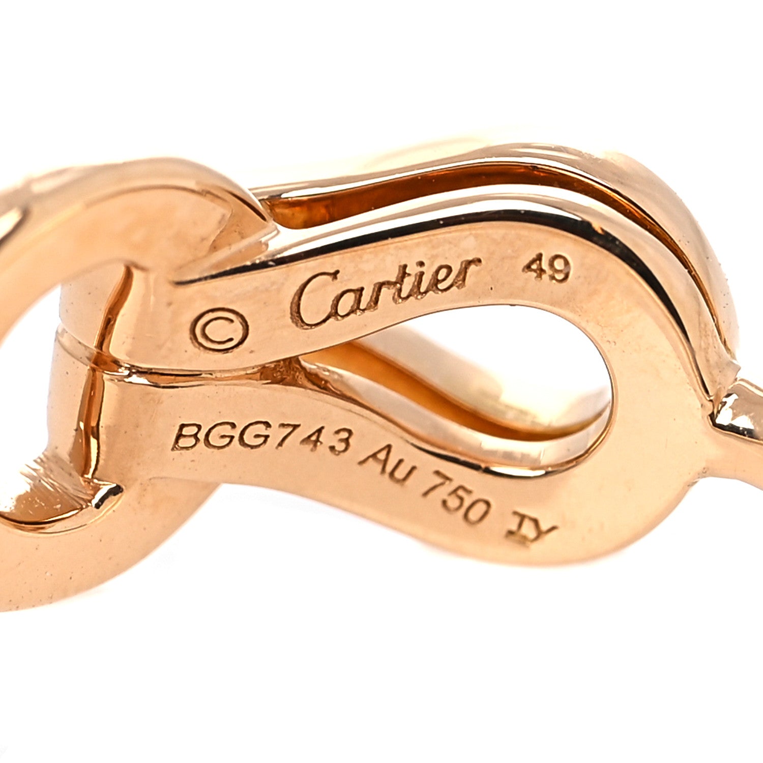 Cartier 18K Pink Gold Diamond Agrafe Ring 49 4.75 4 of 4