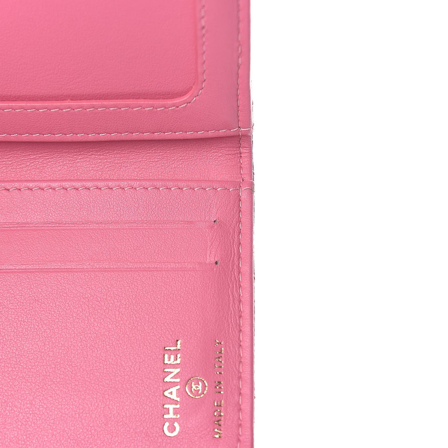 Caviar Quilted Card Holder Wallet Pink