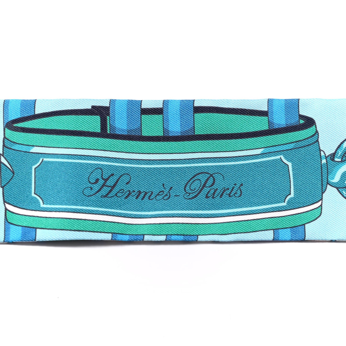 Silk Colliers De Chiens Remix Twilly White Turquoise