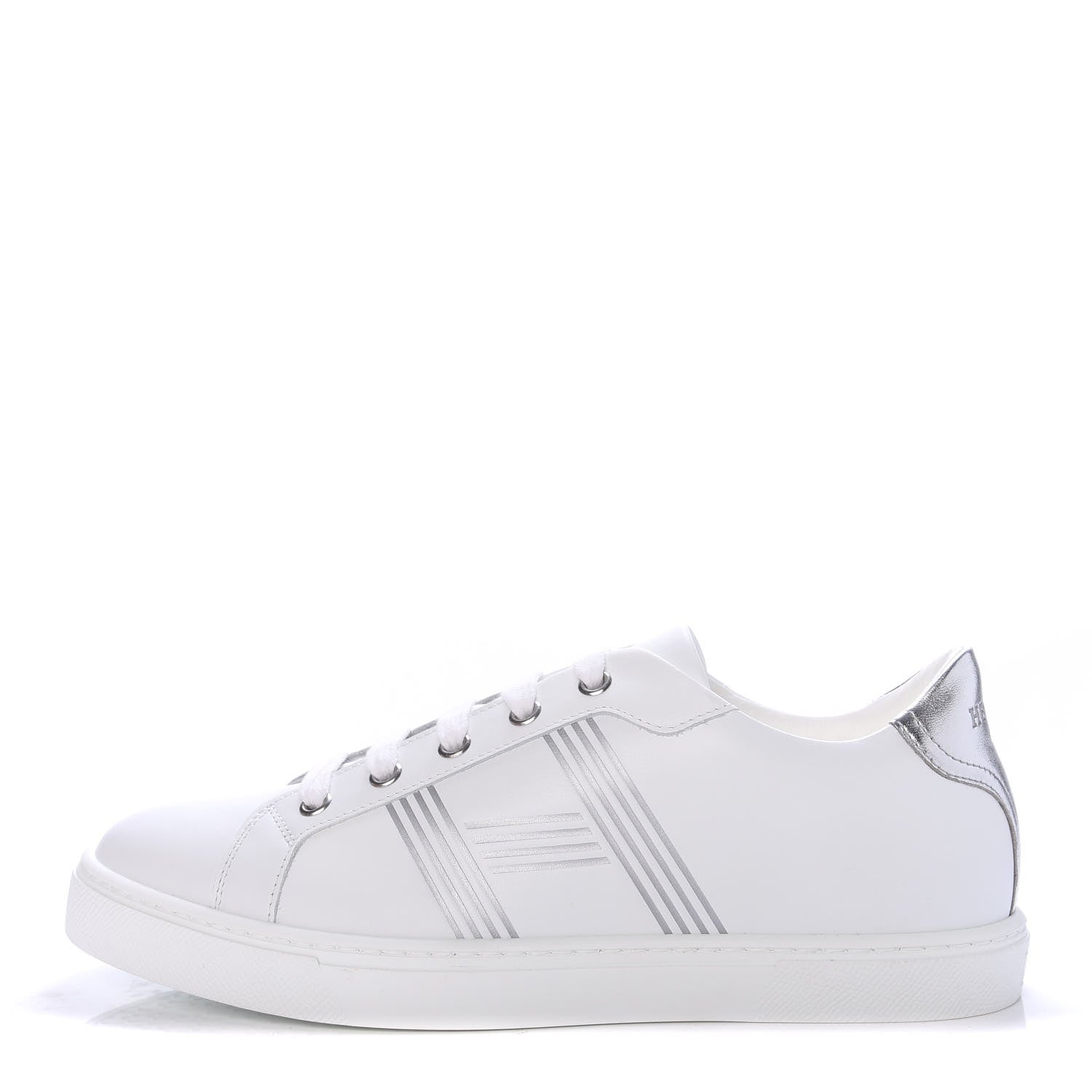 Hermes Nappa Womens Avantage Sneakers 38.5 White Argent 1 of 10