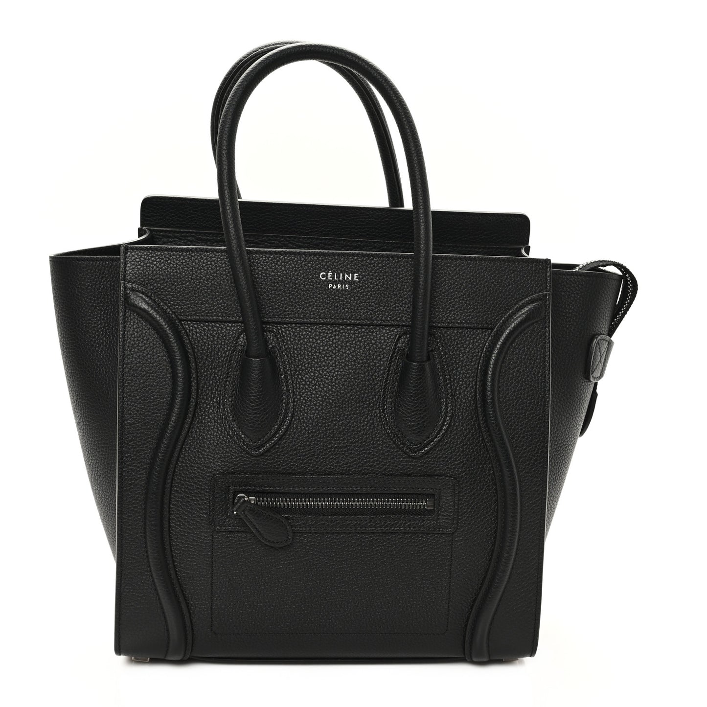 Drummed Calfskin Micro Luggage Black