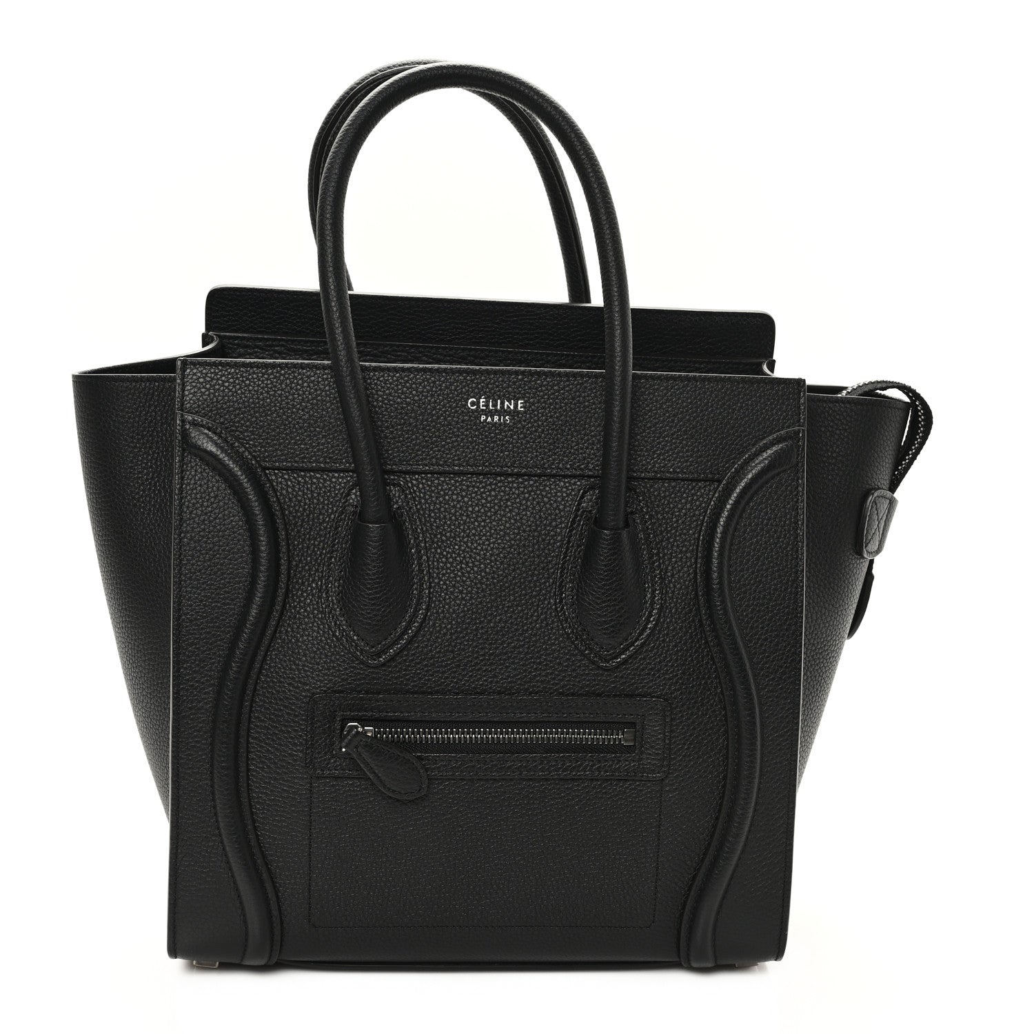Celine Drummed Calfskin Micro Luggage Black 1 of 9