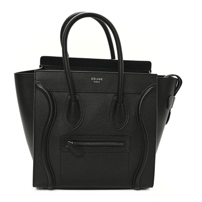 Celine Drummed Calfskin Micro Luggage Black 1 of 9