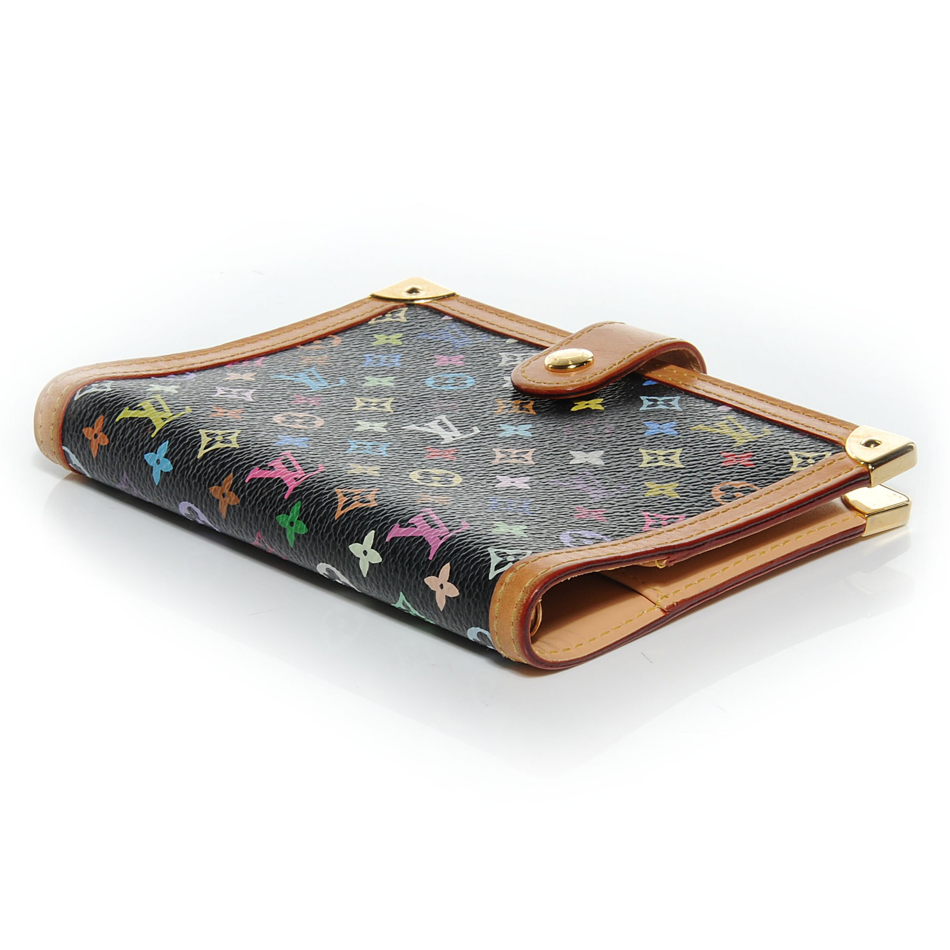 Louis Vuitton Monogram Multicolor Small Ring Agenda Cover Black 4 of 14
