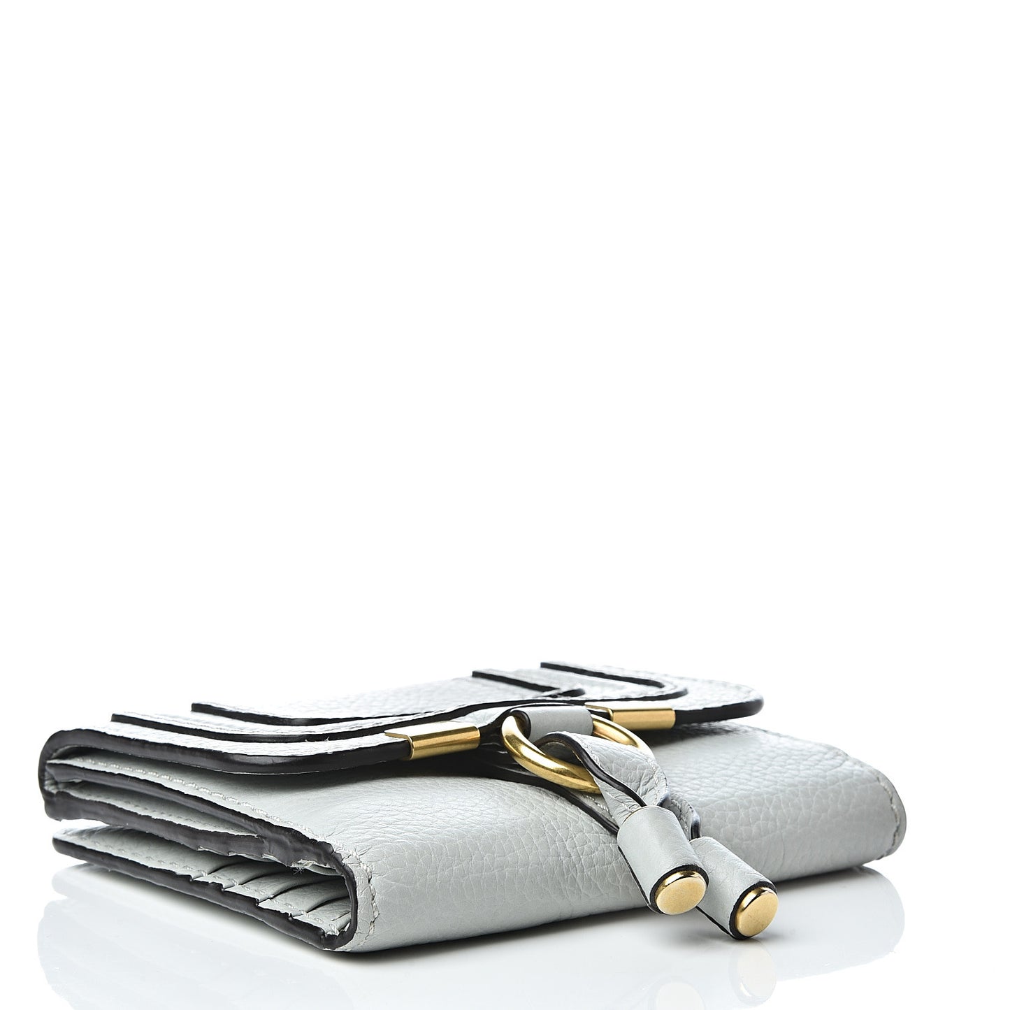 Grained Calfskin Marcie Square Wallet Atoll Blue