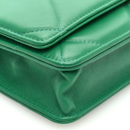 Chanel Lambskin Quilted Chanel 19 Wallet On Chain WOC Green 9 of 10