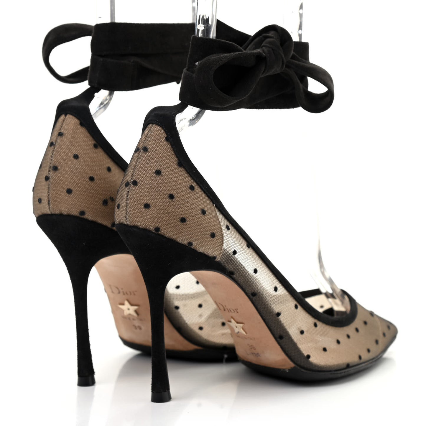 Suede Calfskin Lovely-D Ankle Wrap Pumps 39 Black