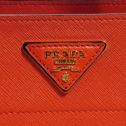 Prada Saffiano Small Soft Tote Papaya 6 of 9