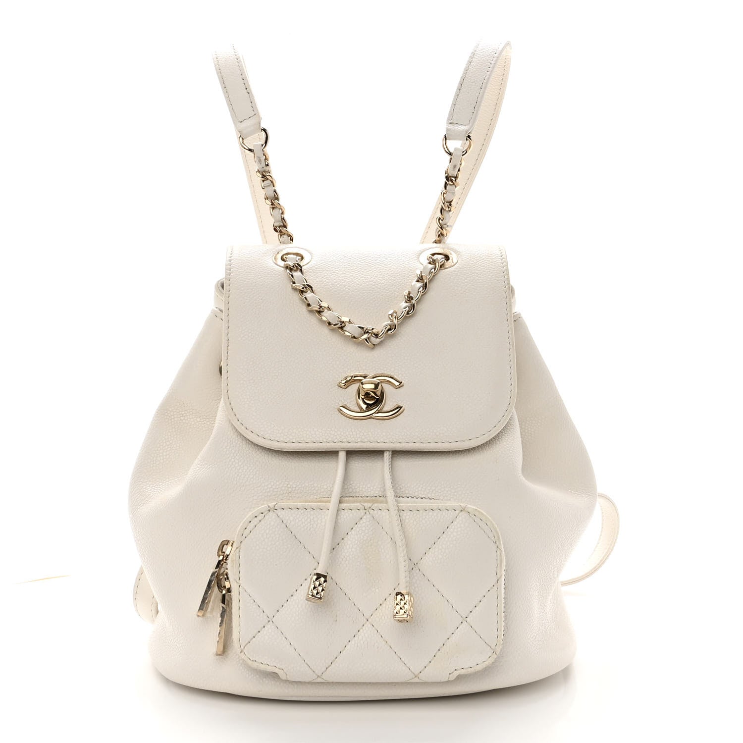 Chanel Caviar Quilted Mini Business Affinity Backpack White 1 of 10