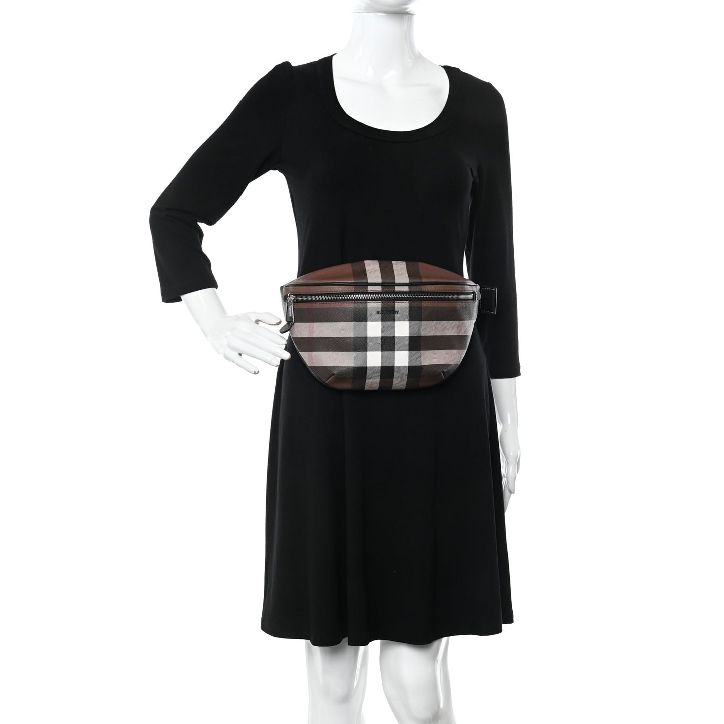 E-canvas Check Cason Bum Bag Dark Birch Brown