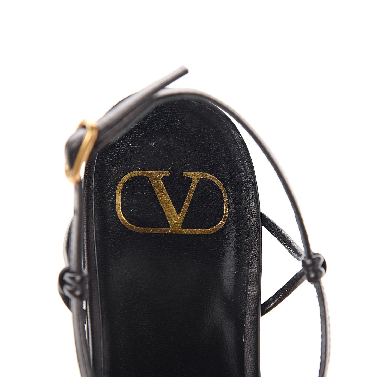 Calfskin Vlogo Slingback Low Heel Thong Sandals 36 Black