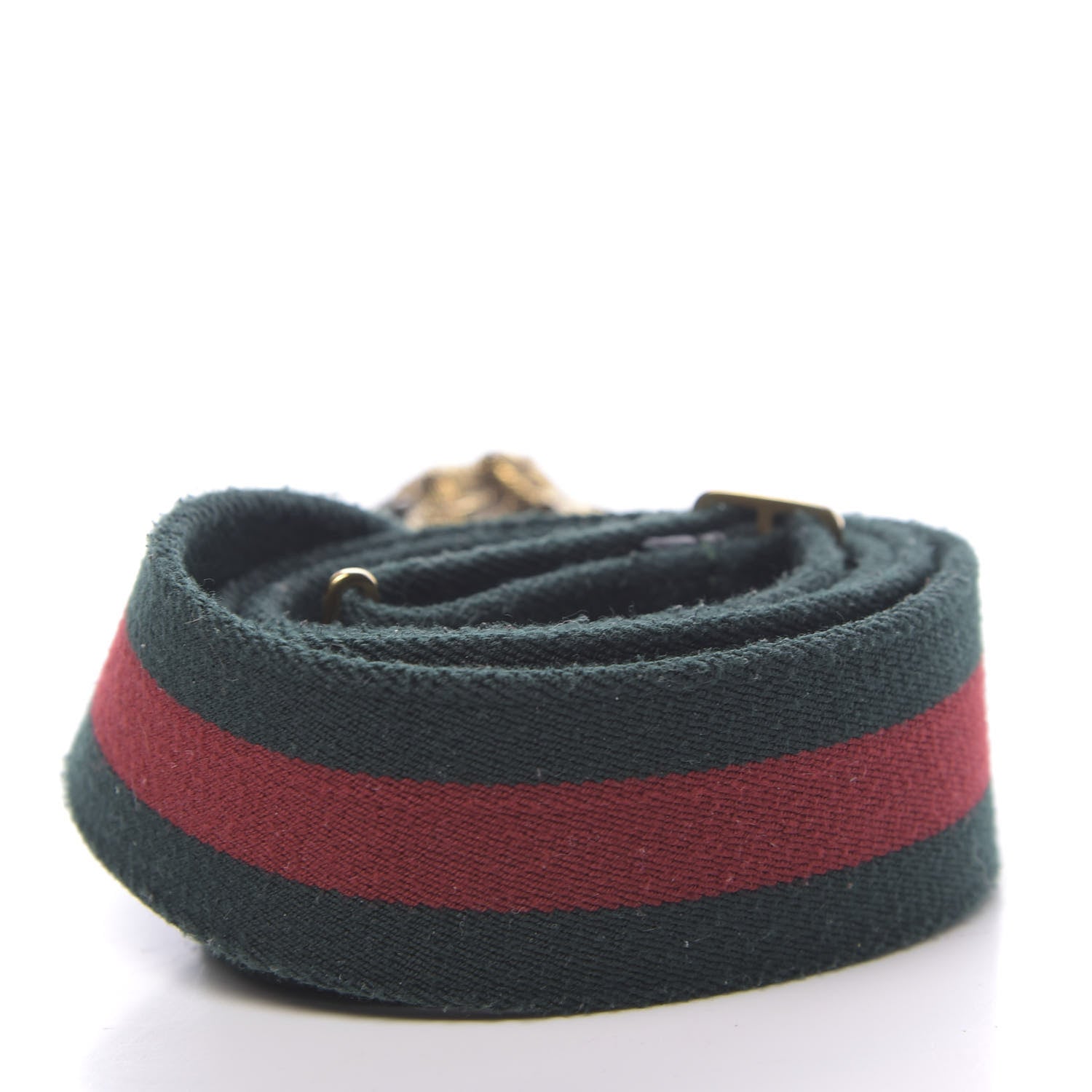 Gucci Web Feline Buckle Belt 105 42 Green Red 2 of 4