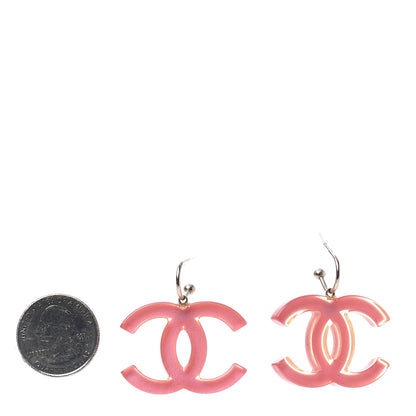 Chanel Resin CC Earrings Pink 2 of 4