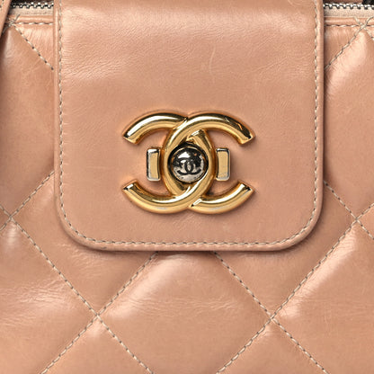 Chanel Aged Glazed Calfskin Quilted Daily Walk Crossbody Beige 8 of 10