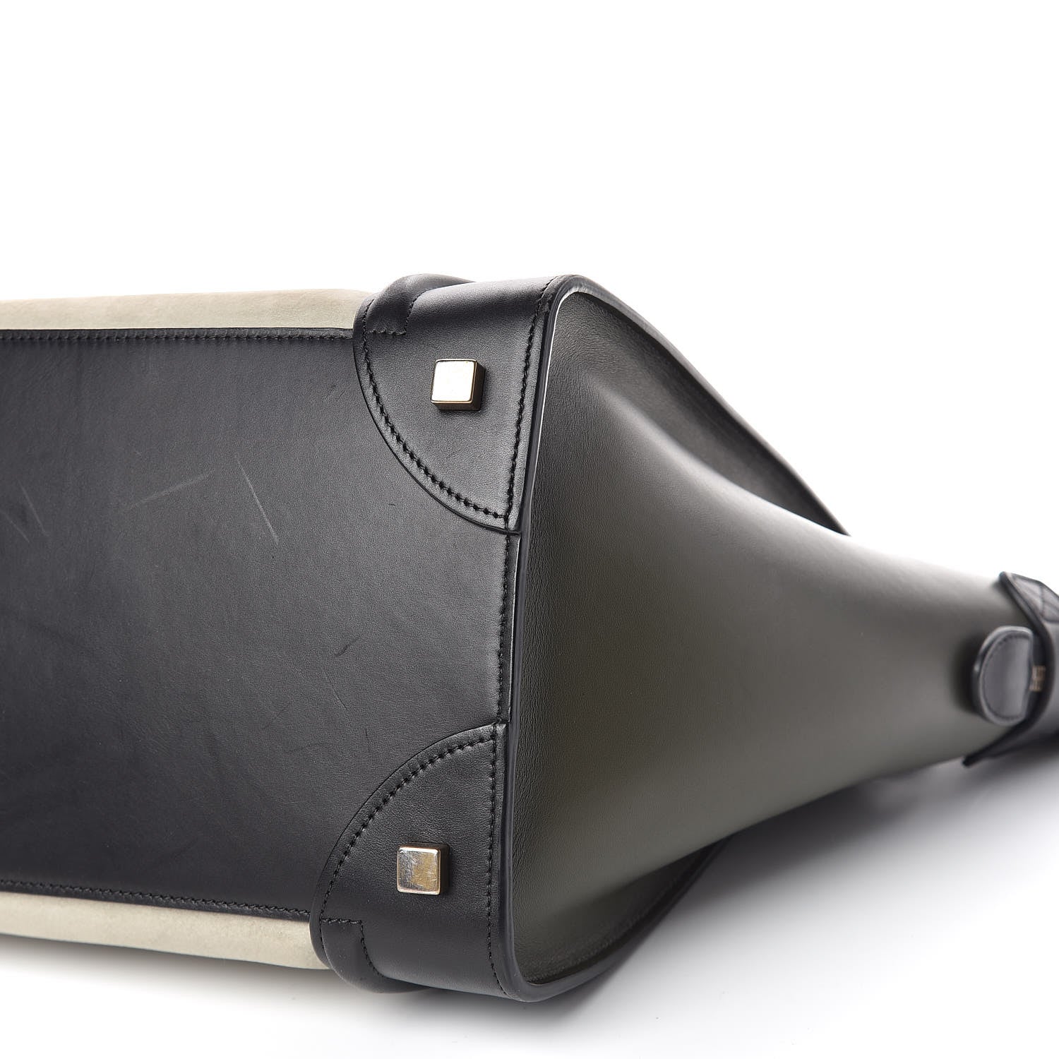 Celine Nubuck Smooth Calfskin Mini Tri-Color Luggage Olive 6 of 18