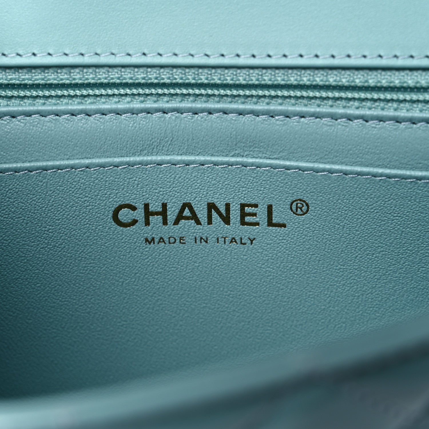 Chanel Patent Calfskin Quilted Mini Rectangular Flap Light Blue 6 of 9