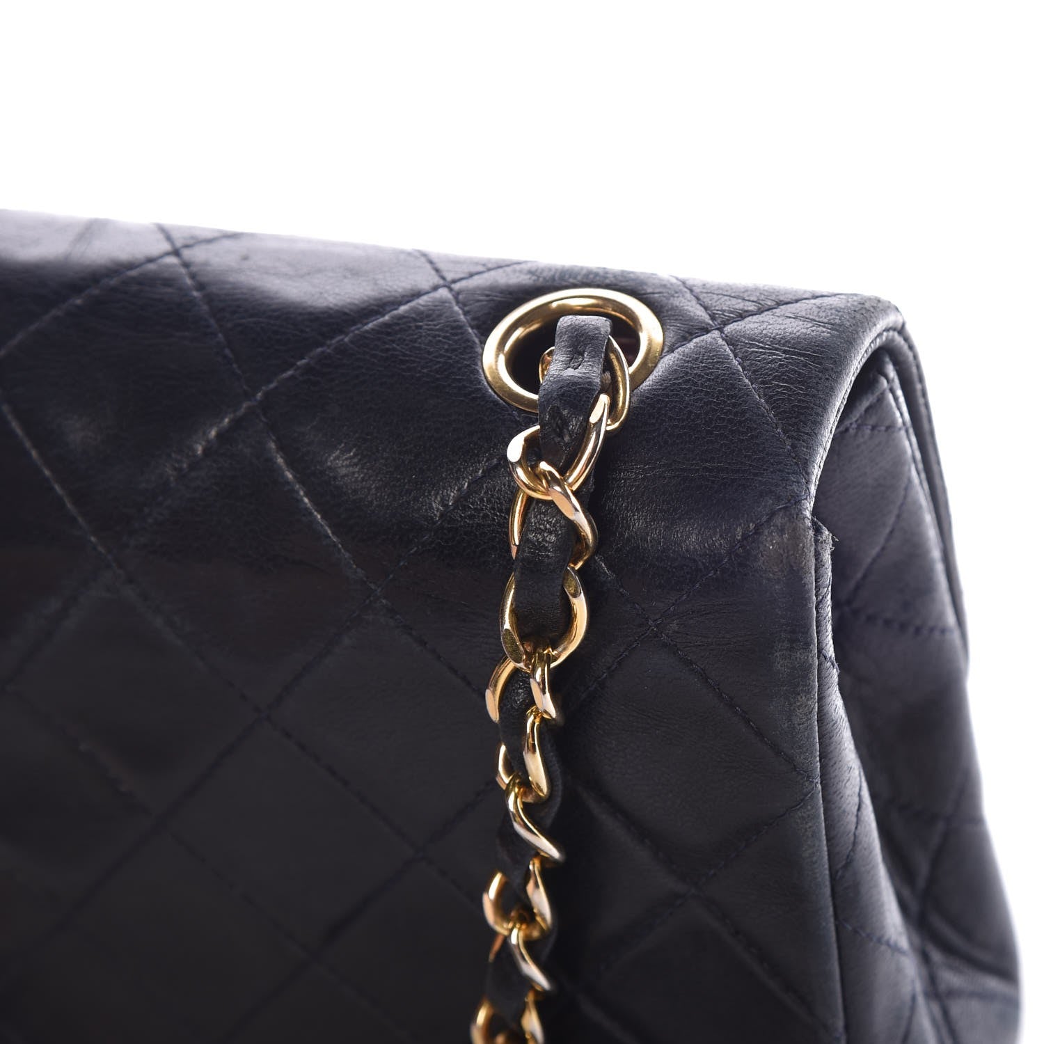 Chanel Lambskin Quilted Mini Square Flap Bag Navy 10 of 16