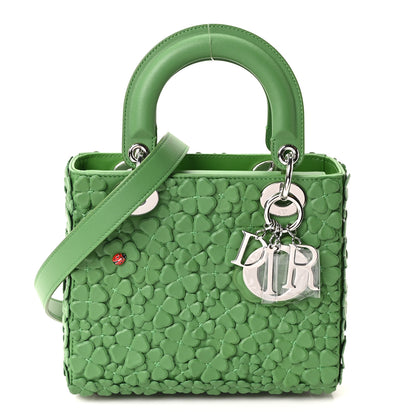 Christian Dior Lambskin Clover Allover Embroidered Small Lady Dior Shamrock Green 1 of 11