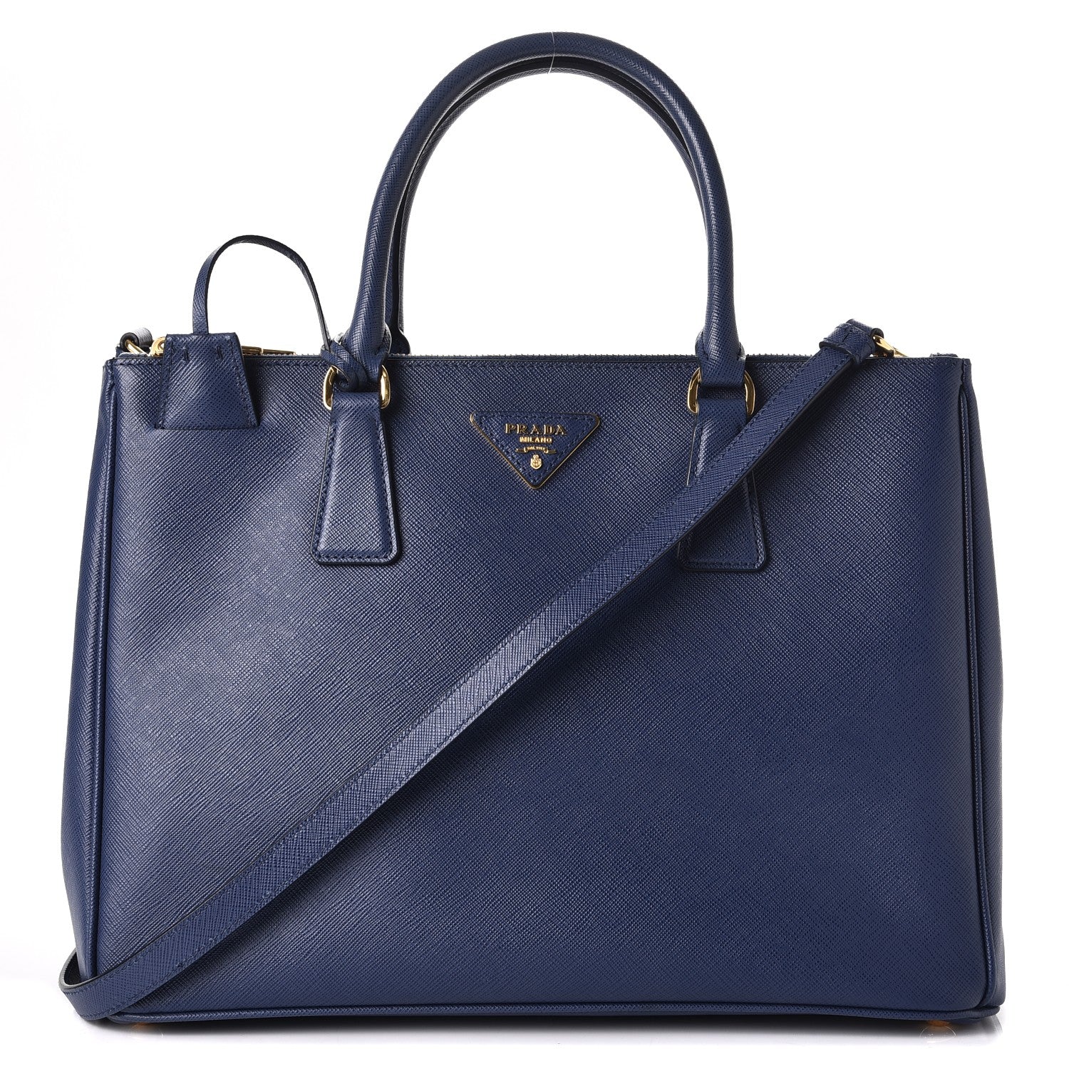Prada Saffiano Large Galleria Double Zip Tote Bluette 1 of 11