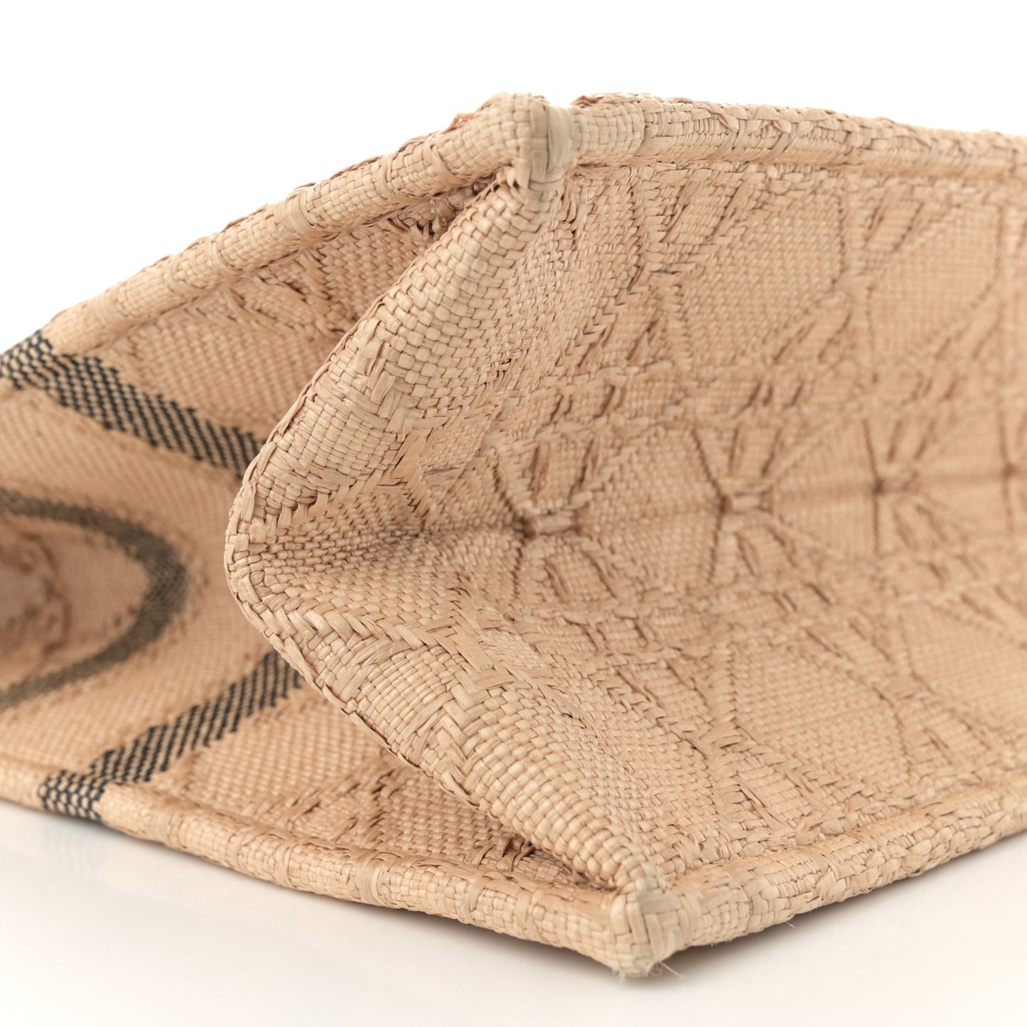 Raffia Cannage Large Book Tote Natural