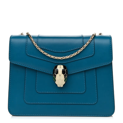 Bulgari Calfskin Serpenti Forever Crossbody Blue 1 of 9