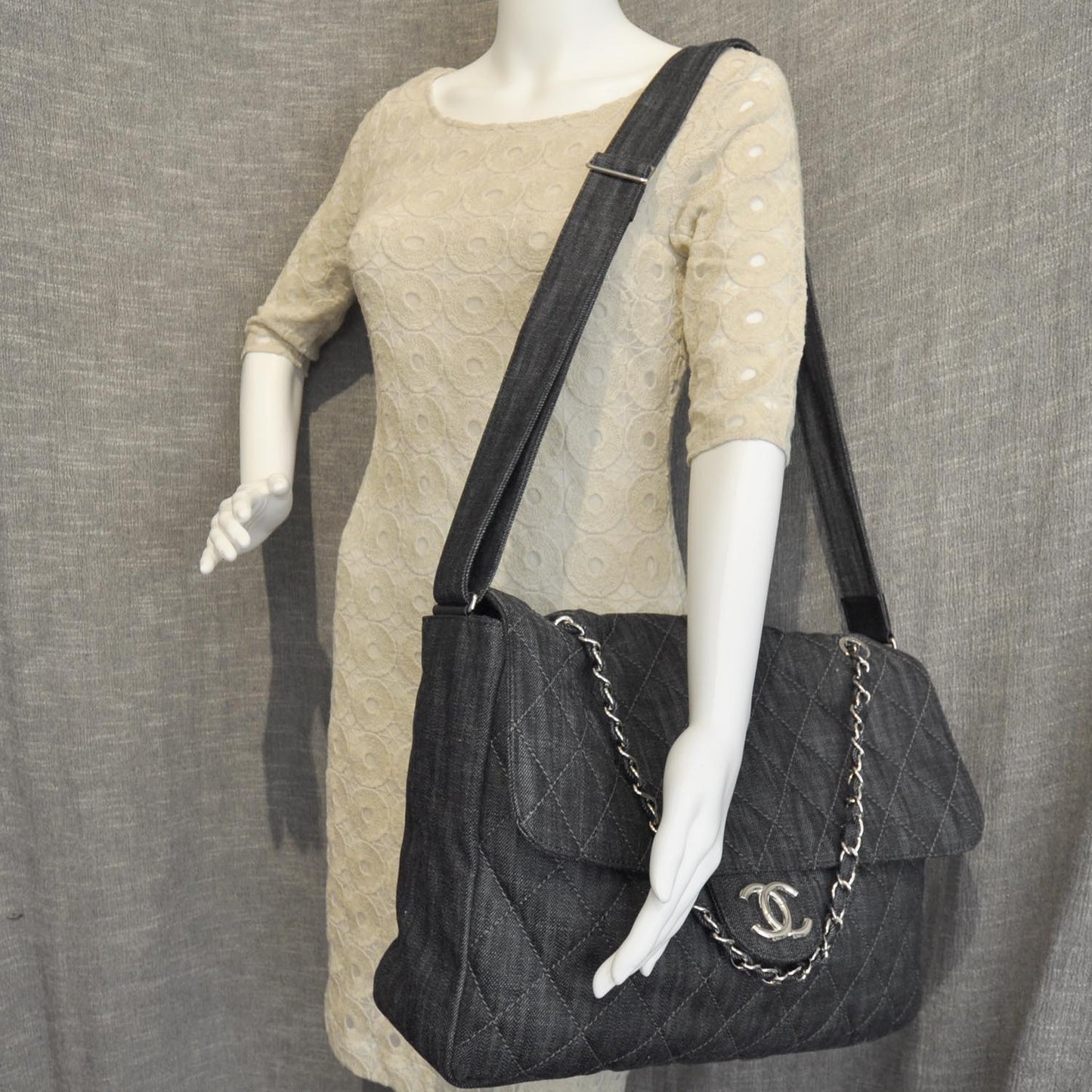 Denim Quilted Stretch Spirit Messenger Bag