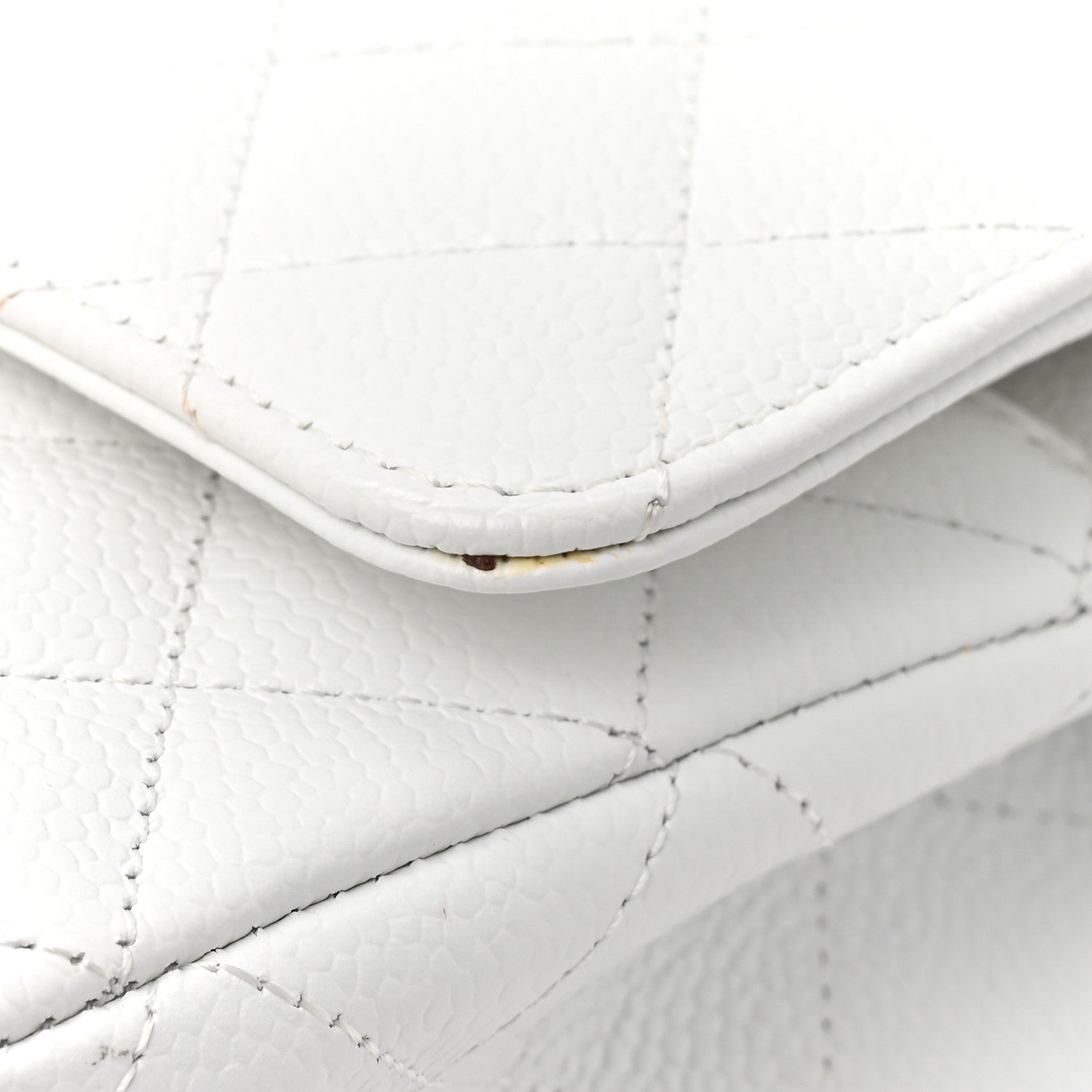 Chanel Caviar Quilted Medium Double Flap White 11 of 13