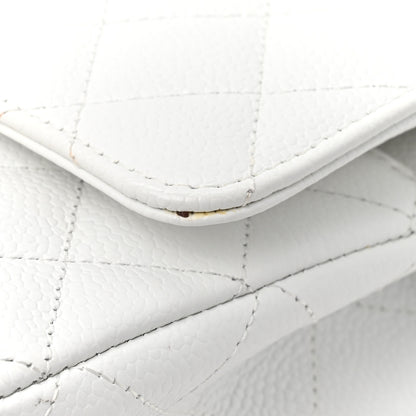 Chanel Caviar Quilted Medium Double Flap White 11 of 13