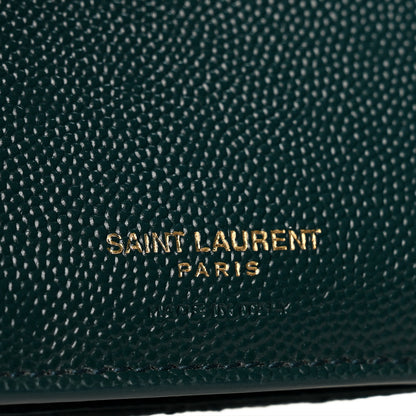 Saint Laurent Grain De Poudre Mixed Matelasse Triquilt Monogram Compact Tri Fold Wallet Sea Turquois 6 of 11