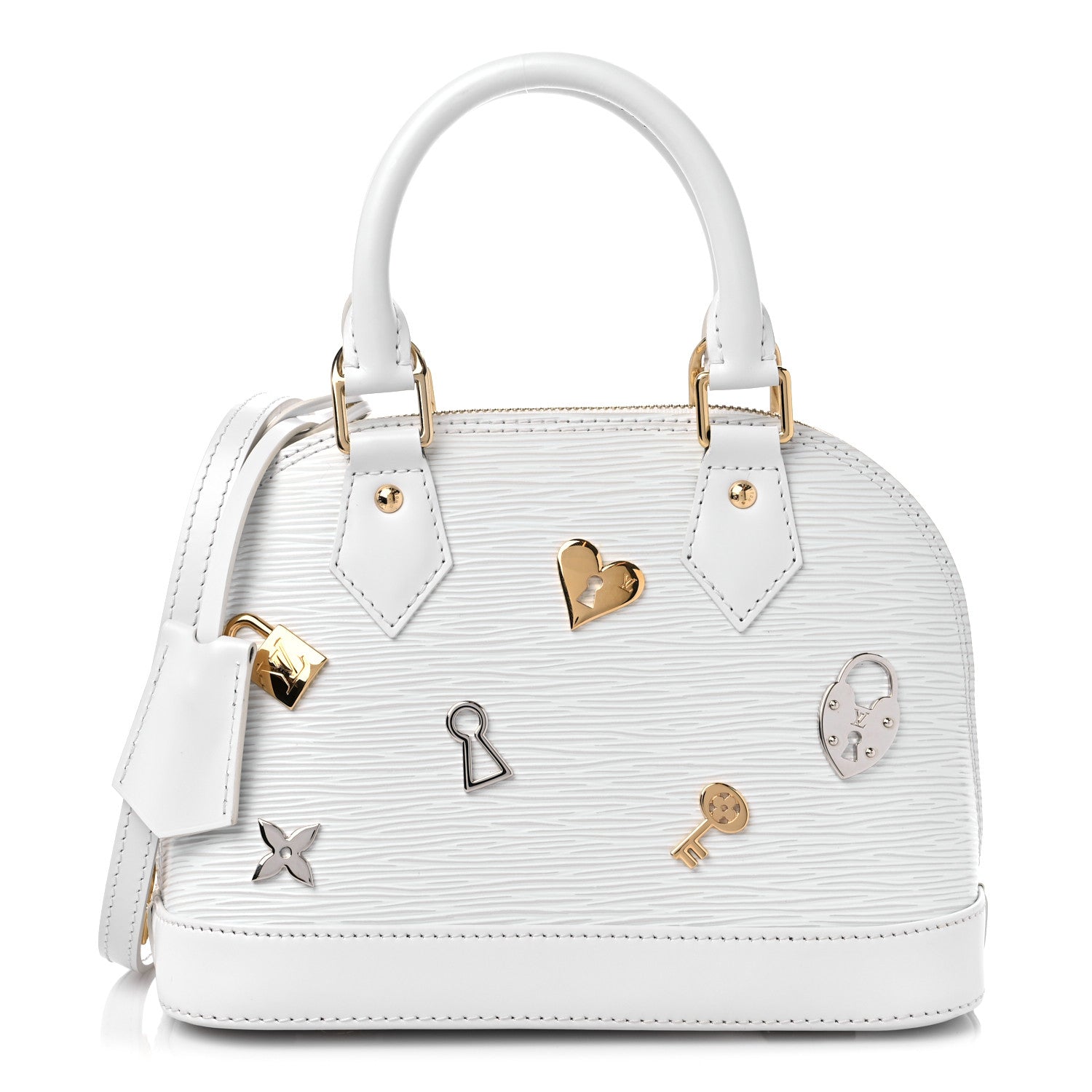 Louis Vuitton Epi Love Lock Alma BB White 1 of 9