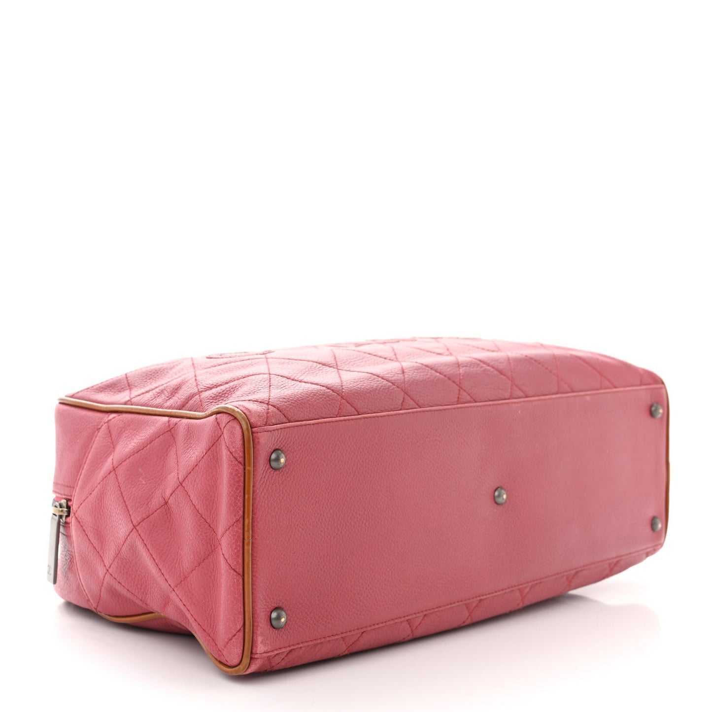 Caviar Patent Quilted Large Bowler Bag Red