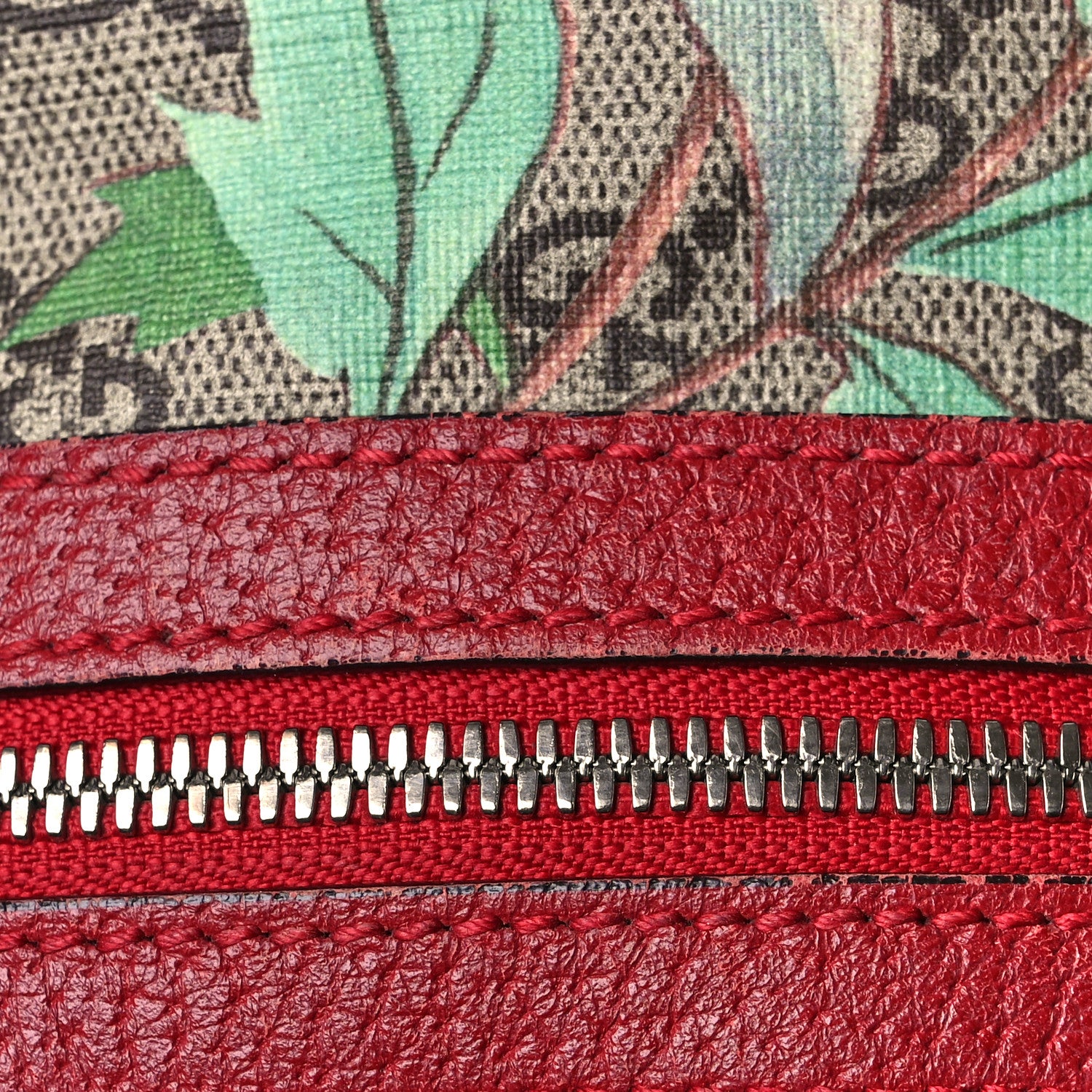Gucci GG Supreme Monogram Tian Web Small Day Backpack Beige Multicolor Red 12 of 14