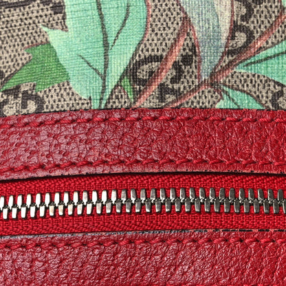 Gucci GG Supreme Monogram Tian Web Small Day Backpack Beige Multicolor Red 12 of 14