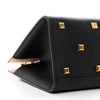 Salvatore Ferragamo Hammered Calfskin The Studio Box Bag Black 10 of 11