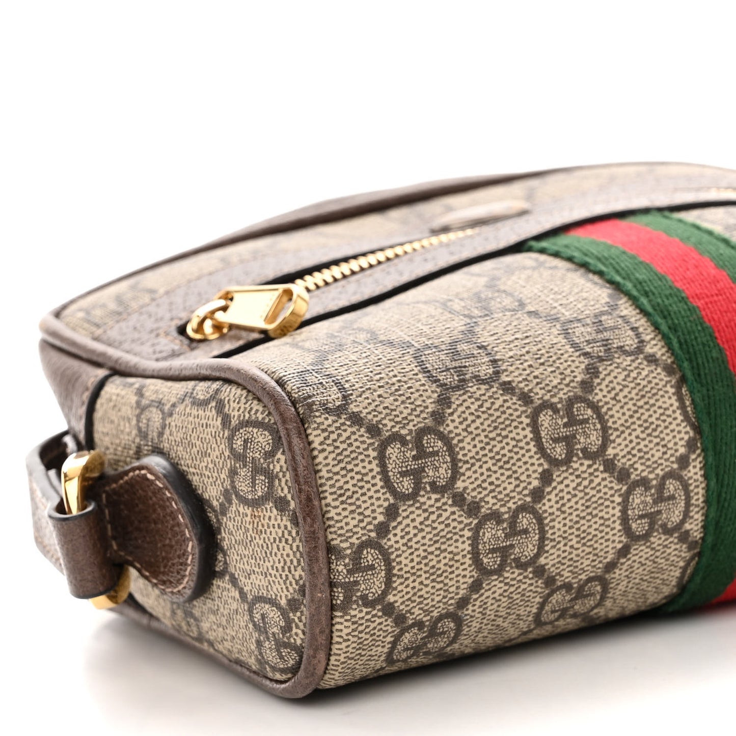 GG Supreme Monogram Web Mini Ophidia Shoulder Bag Brown