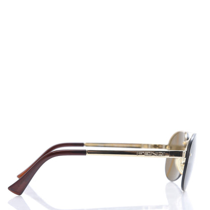 Fendi Metal Aviator Sunglasses FS230 New Gold Brown 3 of 6