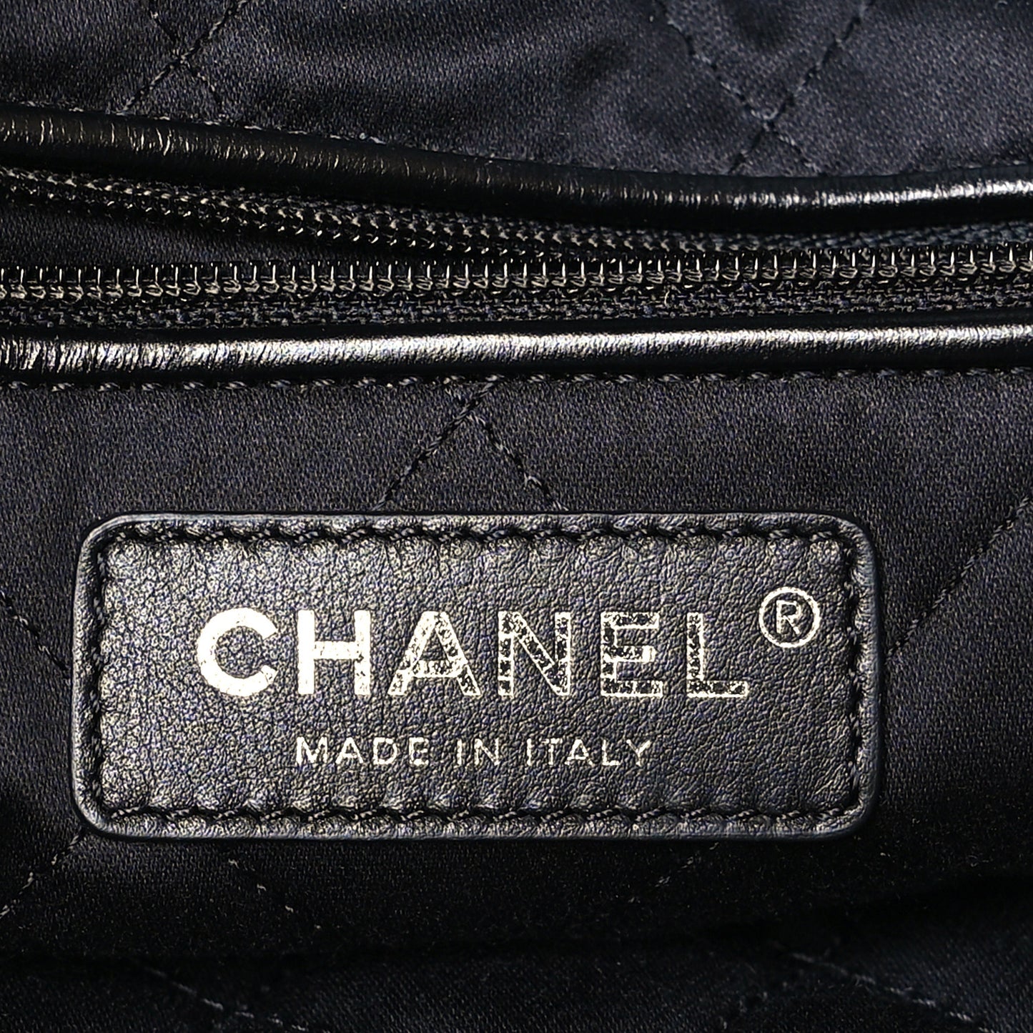 Shiny Calfskin Quilted Chanel 22 Backpack Black