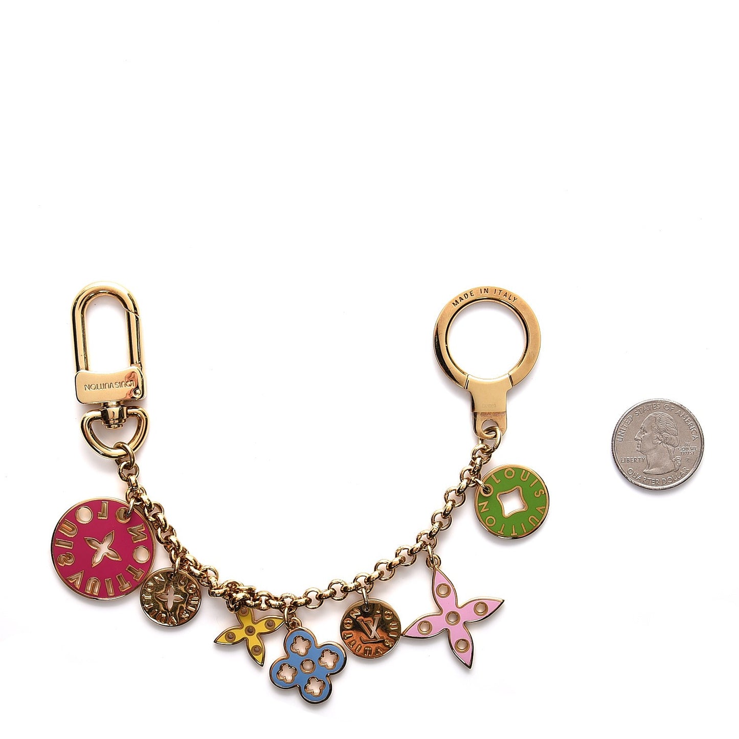 Enamel Looping Key Chain Bag Charm Multicolor
