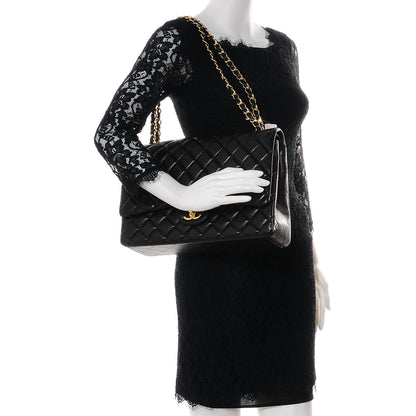 Chanel Lambskin Quilted Maxi Double Flap Black 2 of 9