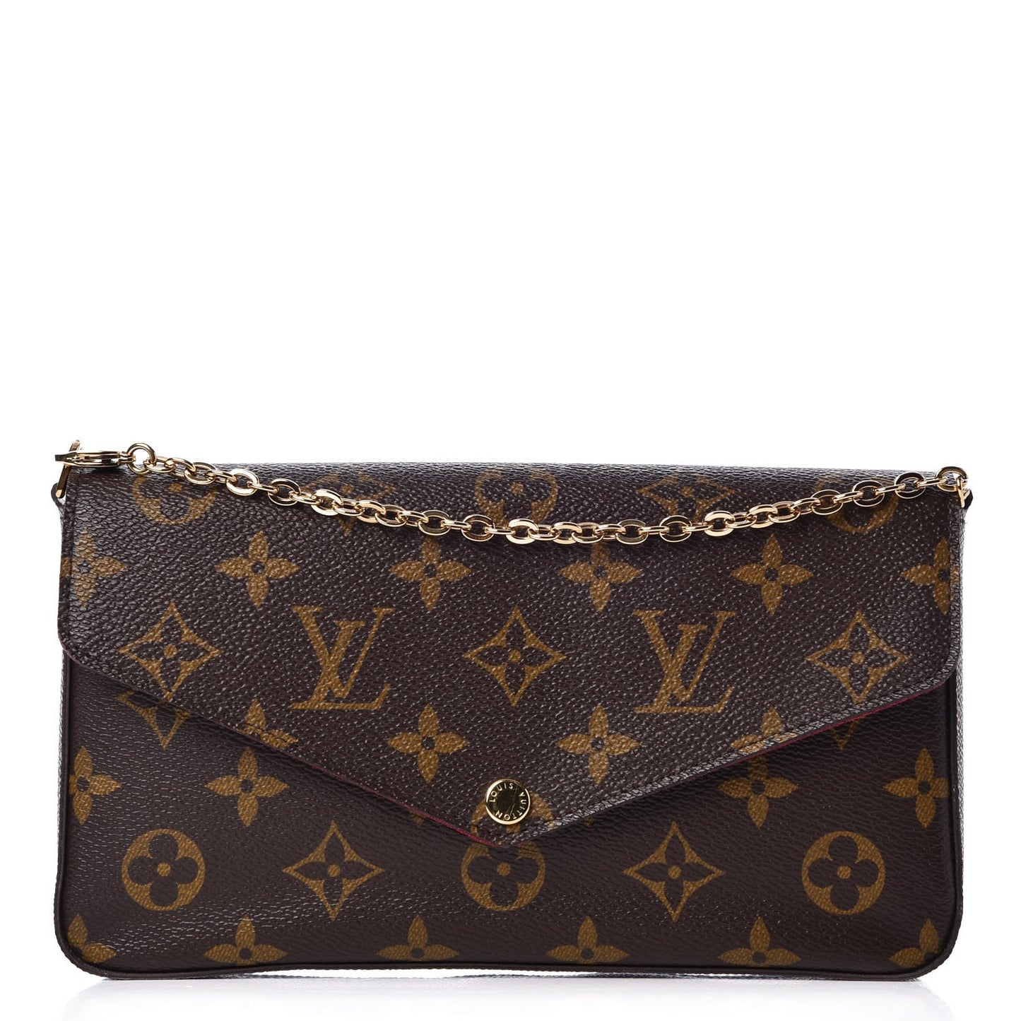Monogram Pochette Felicie Chain Wallet Fuchsia
