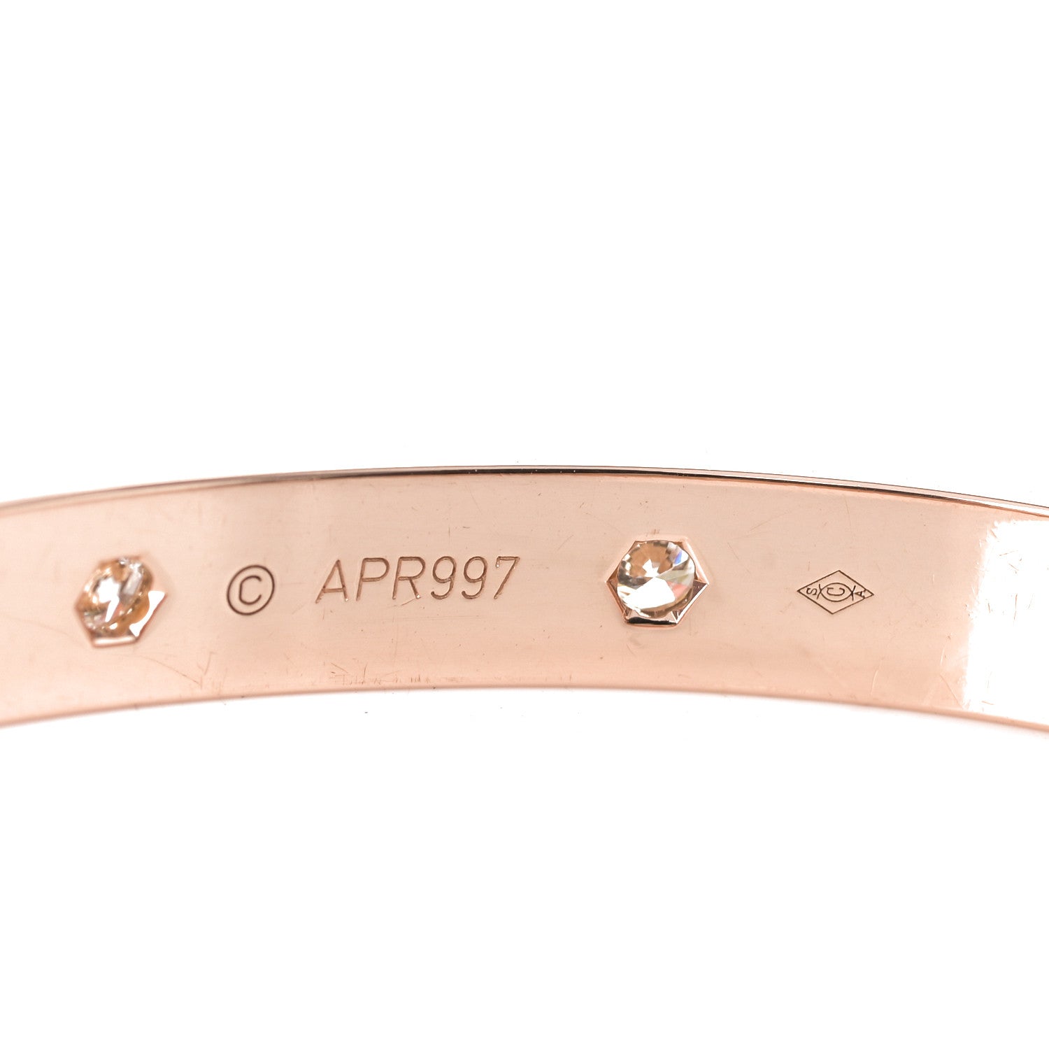 Cartier 18K Pink Gold 10 Diamond LOVE Bracelet 17 5 of 7