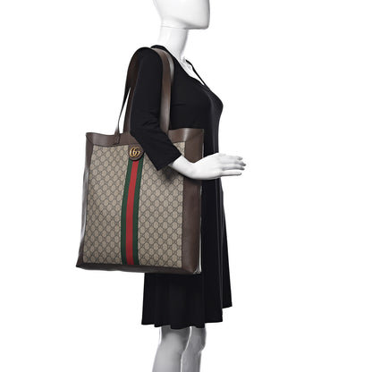 Gucci GG Supreme Monogram Web Large Ophidia Vertical Shopping Tote Brown 2 of 10