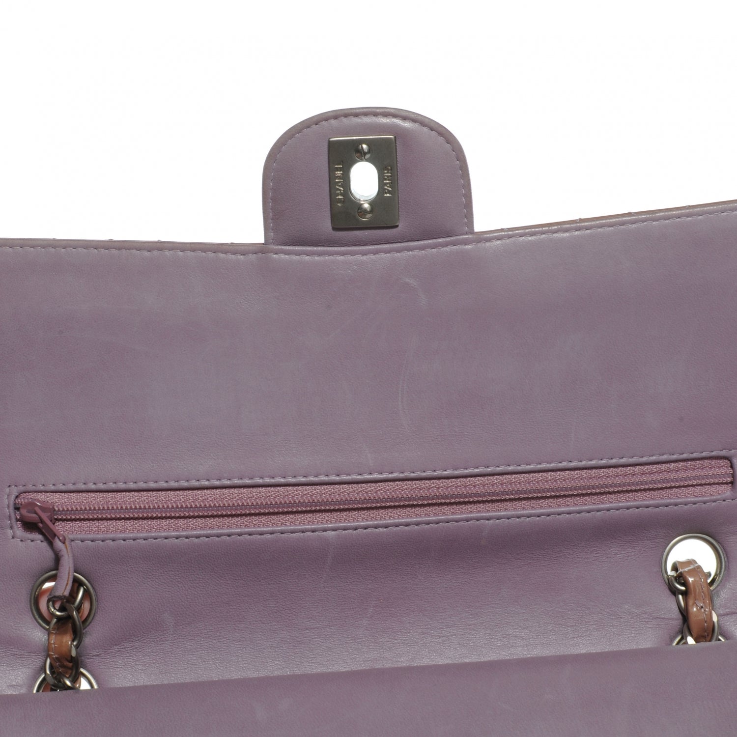 Chanel Patent Medium Double Flap Mauve 7 of 10