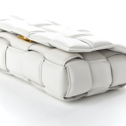Bottega Veneta Lambskin Maxi Intreccio Padded Chain Cassette Crossbody Bag White 6 of 9