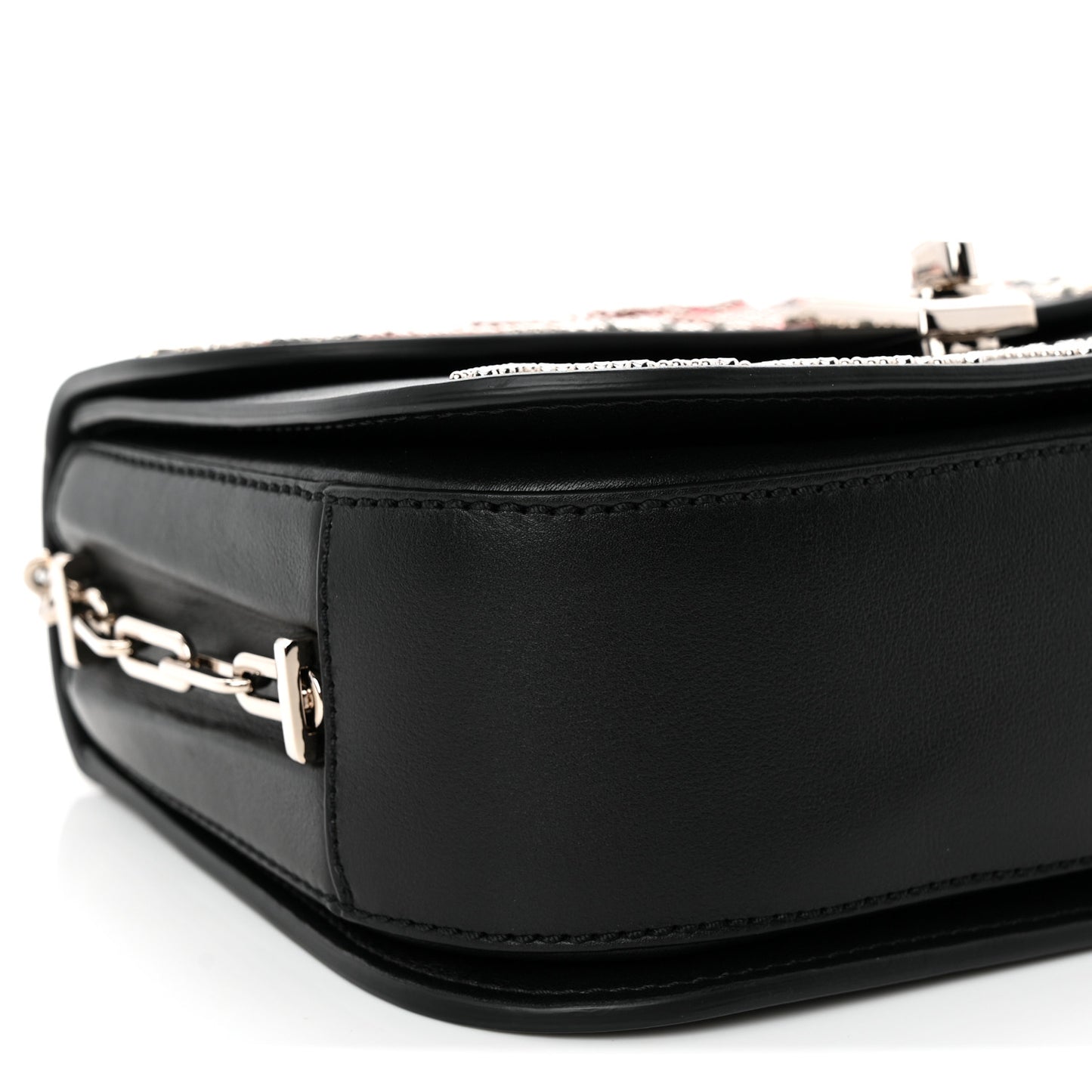 Vitello Loveblade Embellished Chain Flap Bag Black Multicolor