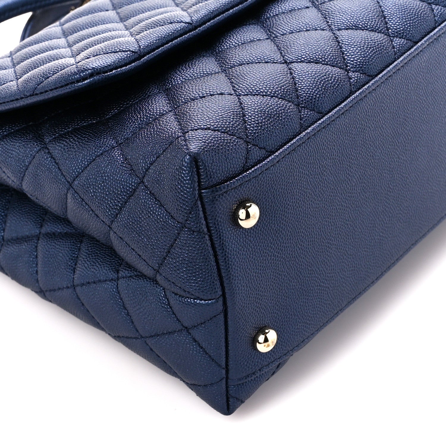 Chanel Caviar Quilted Small Coco Handle Flap Navy 10 of 11