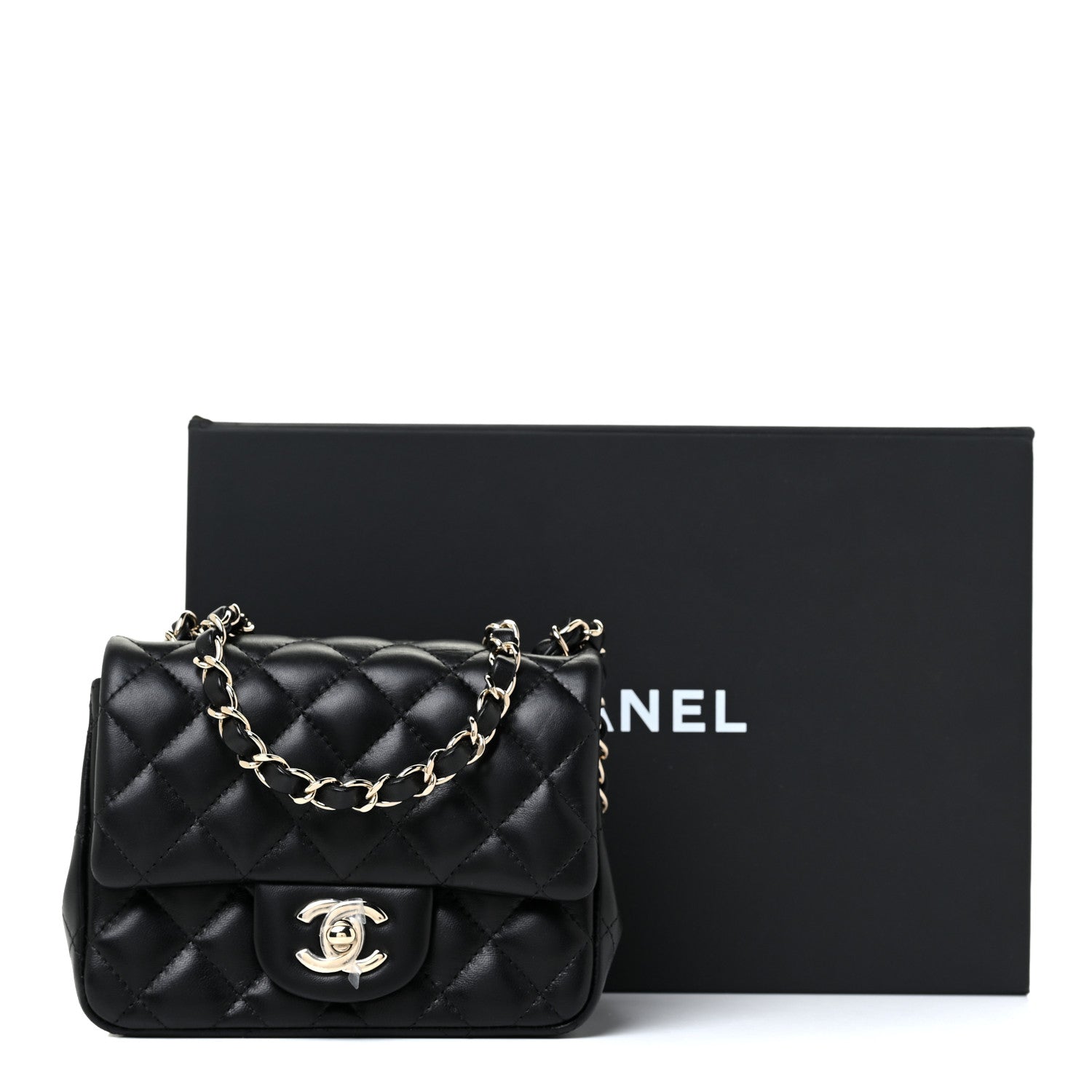 Chanel Lambskin Quilted Mini Square Flap Black 16 of 16