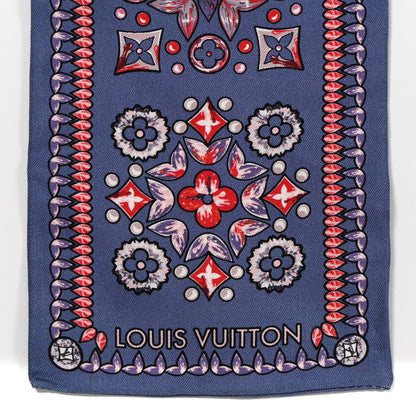 Louis Vuitton Silk Monogram Giant Lvrtual Flowers Bandeau Denim 2 of 3